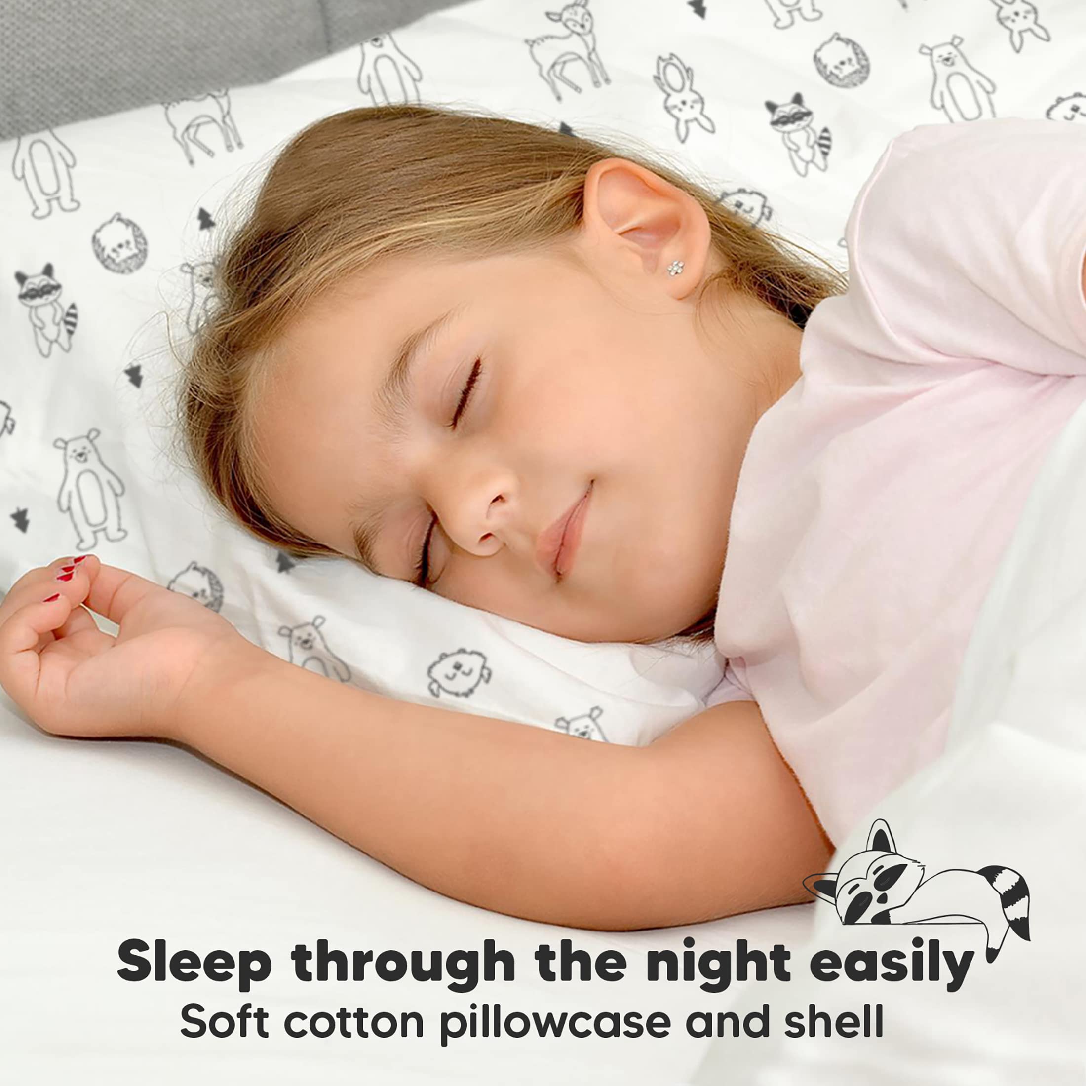 KeaBabies printed pillowcase adds a playful design for kids.