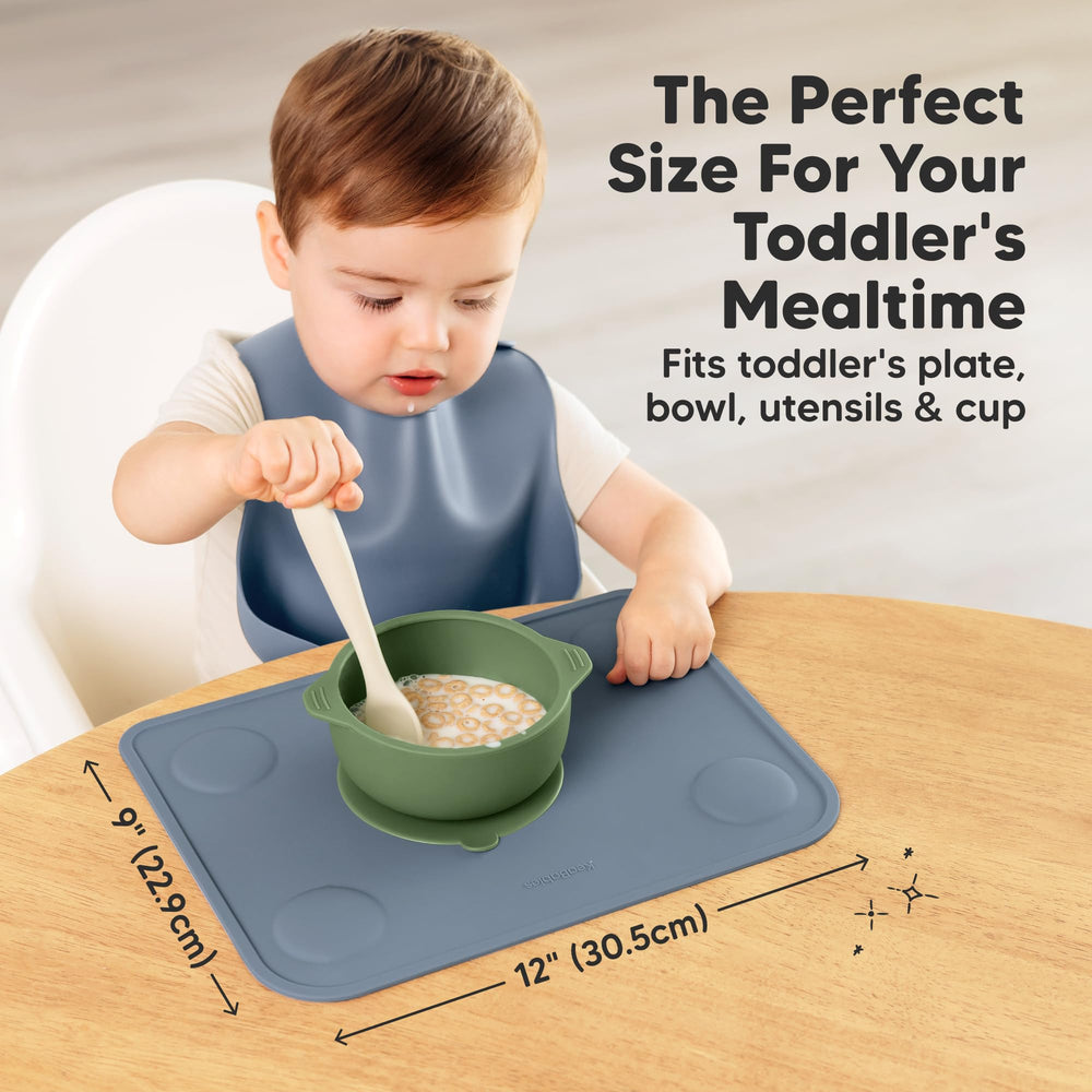 KeaBabies placemats on high chair promote stable meals for toddlers