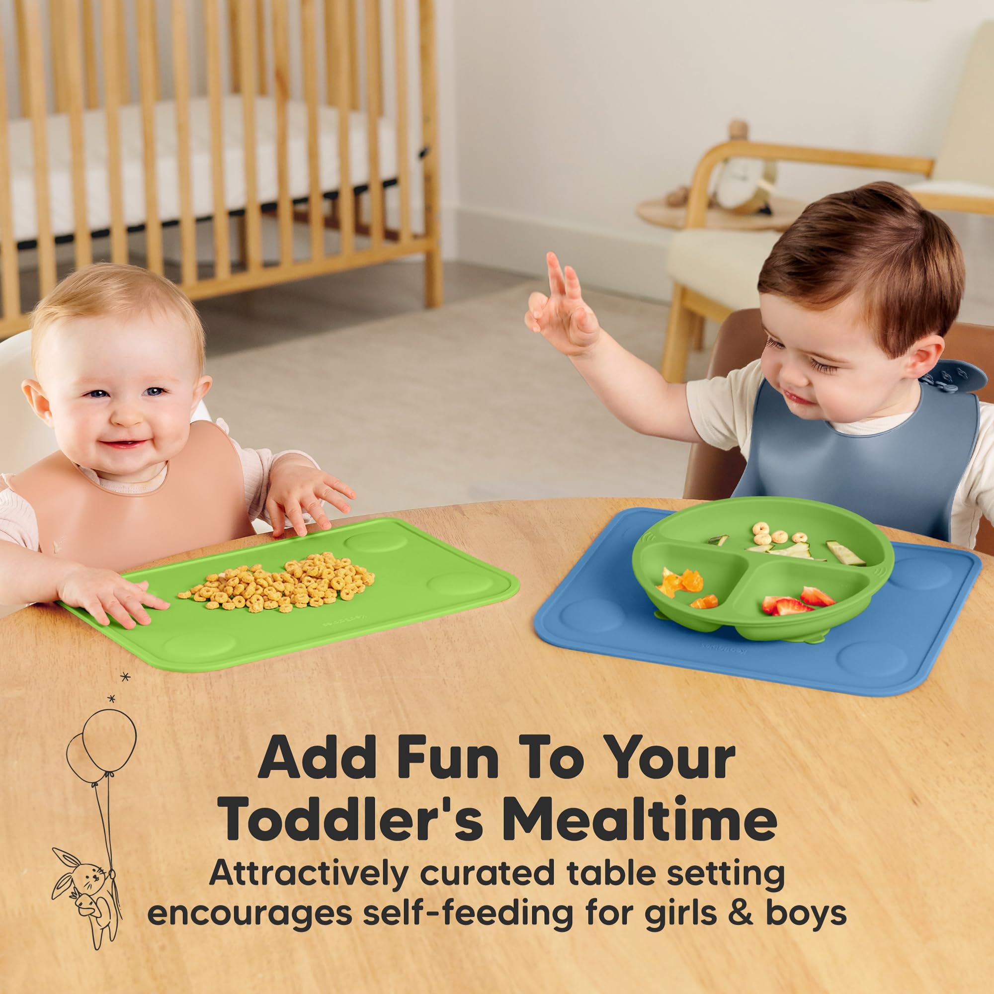 KeaBabies stain-resistant mats withstand daily use while staying bright.