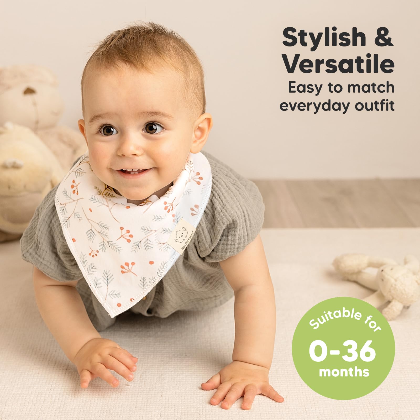 KeaBabies organic cotton texture with fleece back demonstrates comfort and protection.