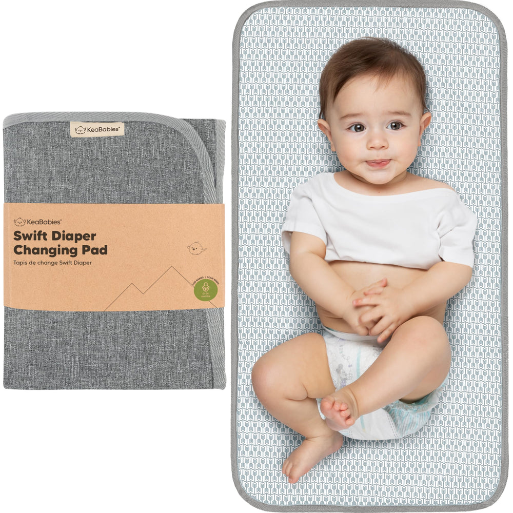 KeaBabies portable changing pad folded clutch for on-the-go diaper bag storage