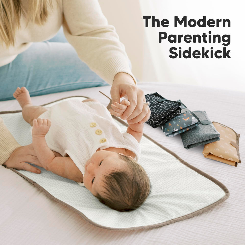 KeaBabies portable changing pad rainbow wipe-clean surface for mess-free changes