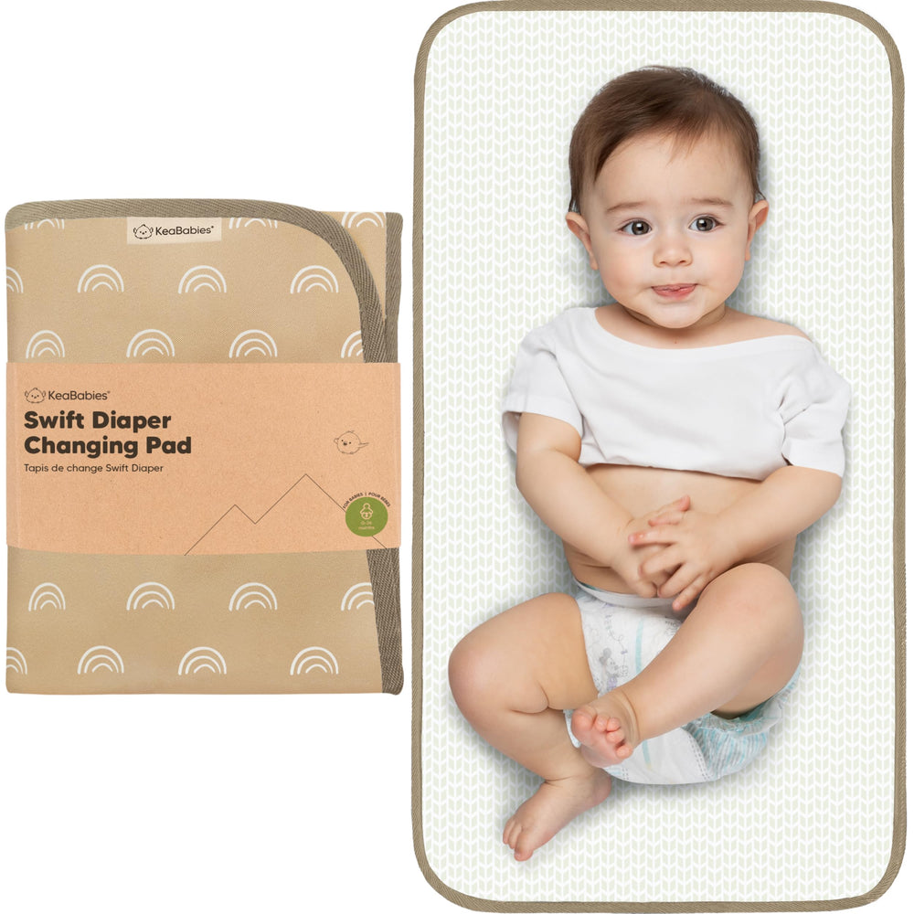 KeaBabies portable changing pad rainbow open surface for on-the-go diaper changes