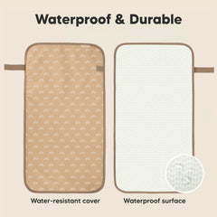 KeaBabies portable changing pad rainbow waterproof surface for quick cleanup