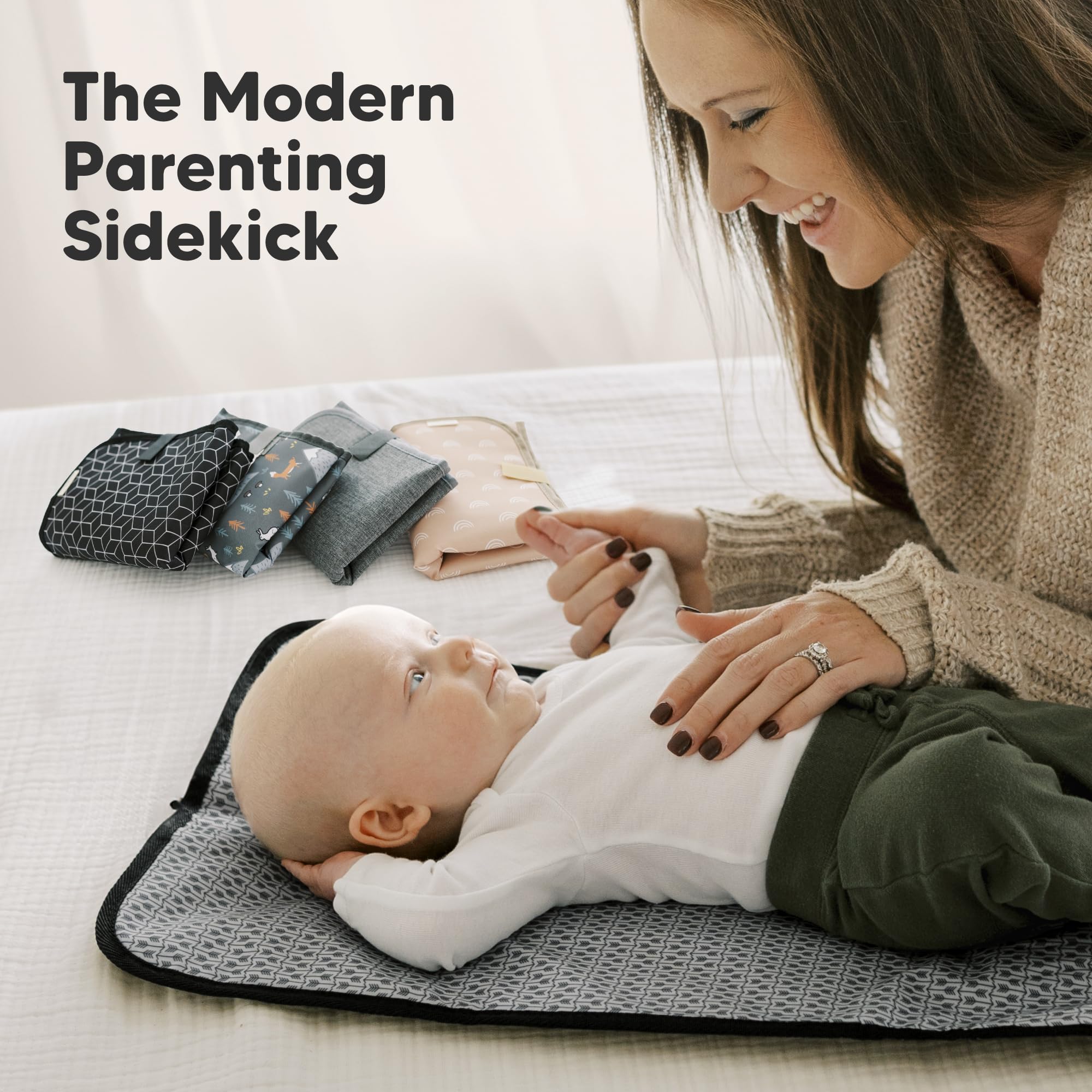 KeaBabies portable changing pad wipe-clean surface for quick cleanup after changes