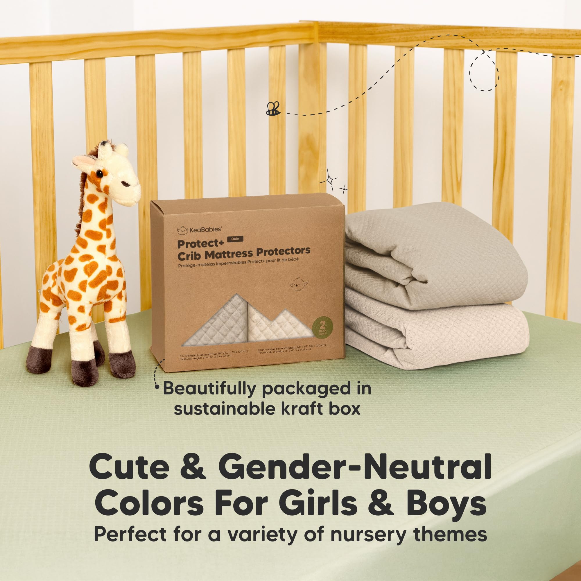 KeaBabies portable crib protector ideal for travel or daycare
