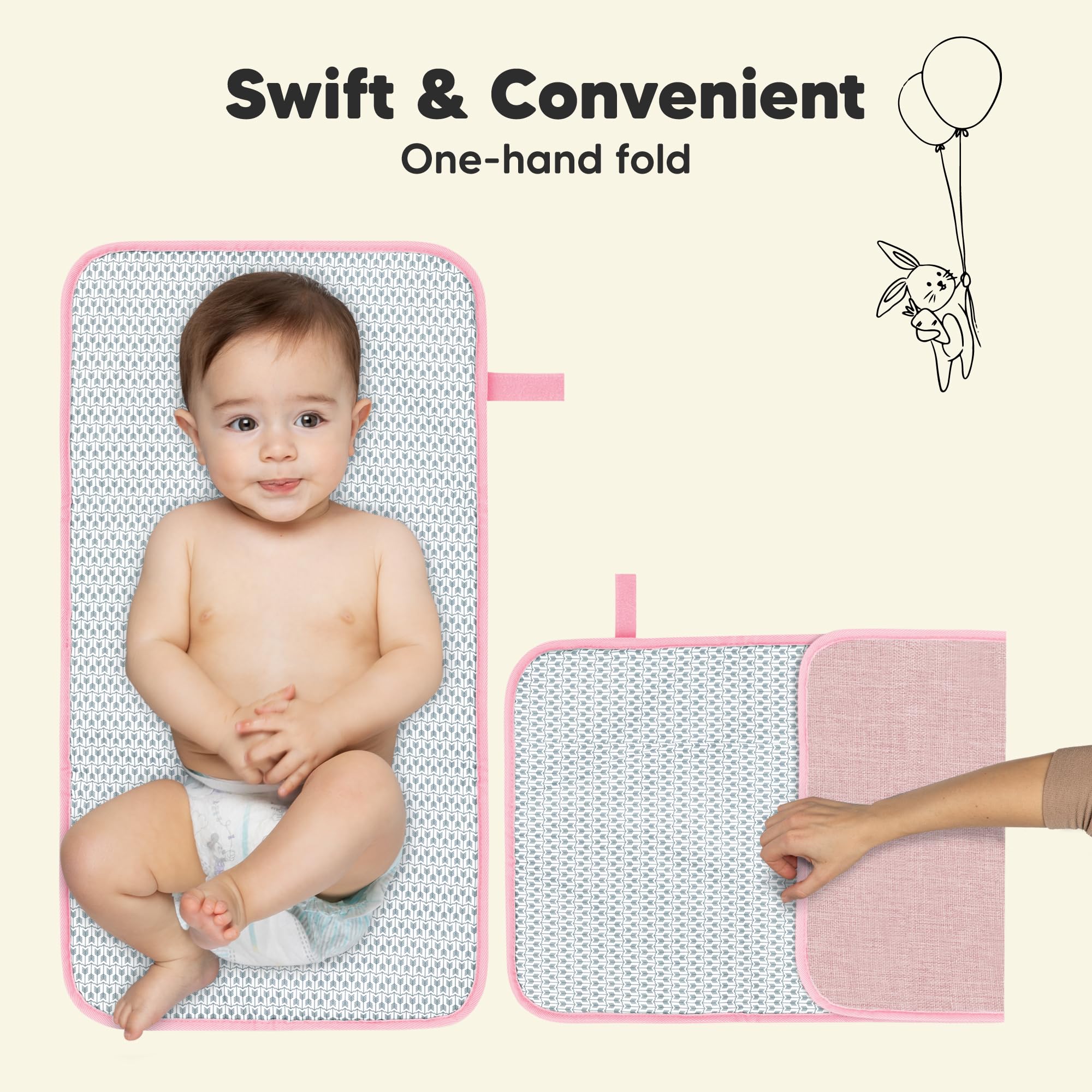 KeaBabies portable changing pad-durable-seams: built to last through daily travel.