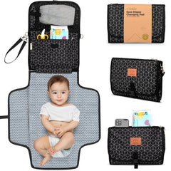KeaBabies portable diaper changing pad folded for travel, compact and ideal for on-the-go changes.