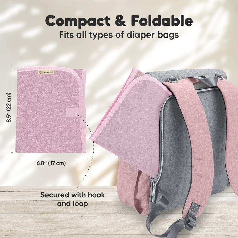 KeaBabies portable changing pad open-25-5x13-5: spacious diaper area for quick changes.