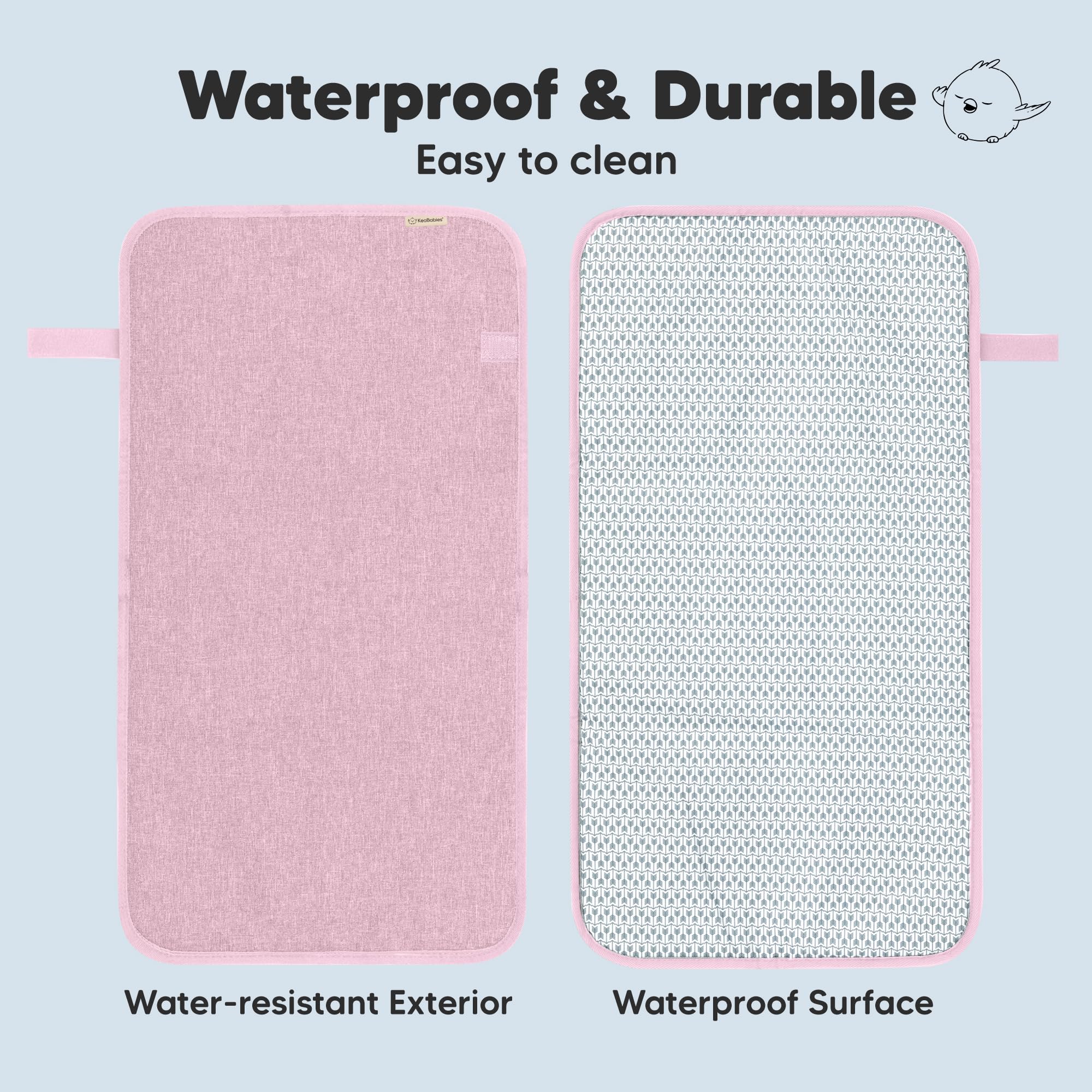 KeaBabies portable changing pad-soft-padding: adds baby comfort during on-the-go diapering.