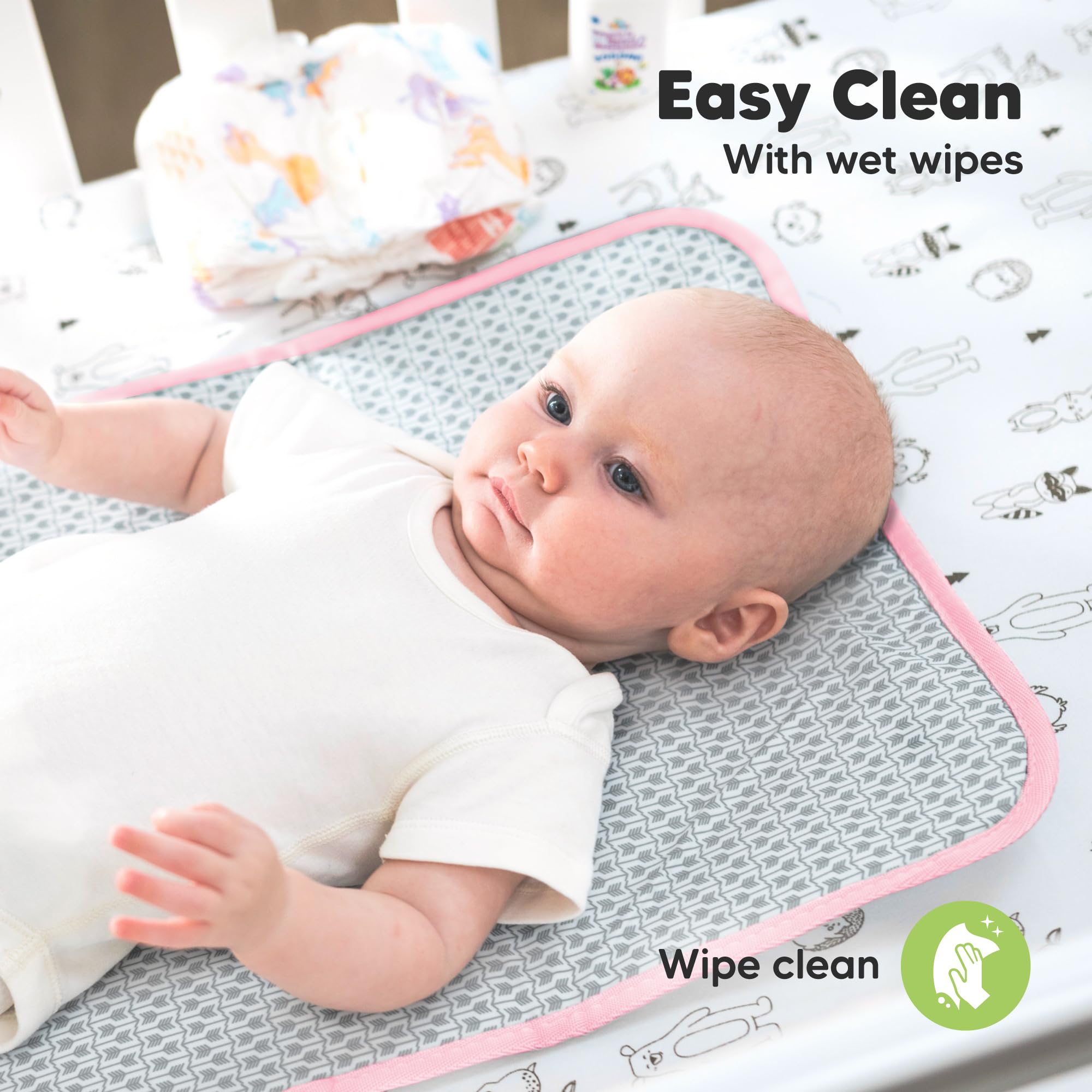 KeaBabies portable changing pad-travel-compatibility: folds flat for compact carry.
