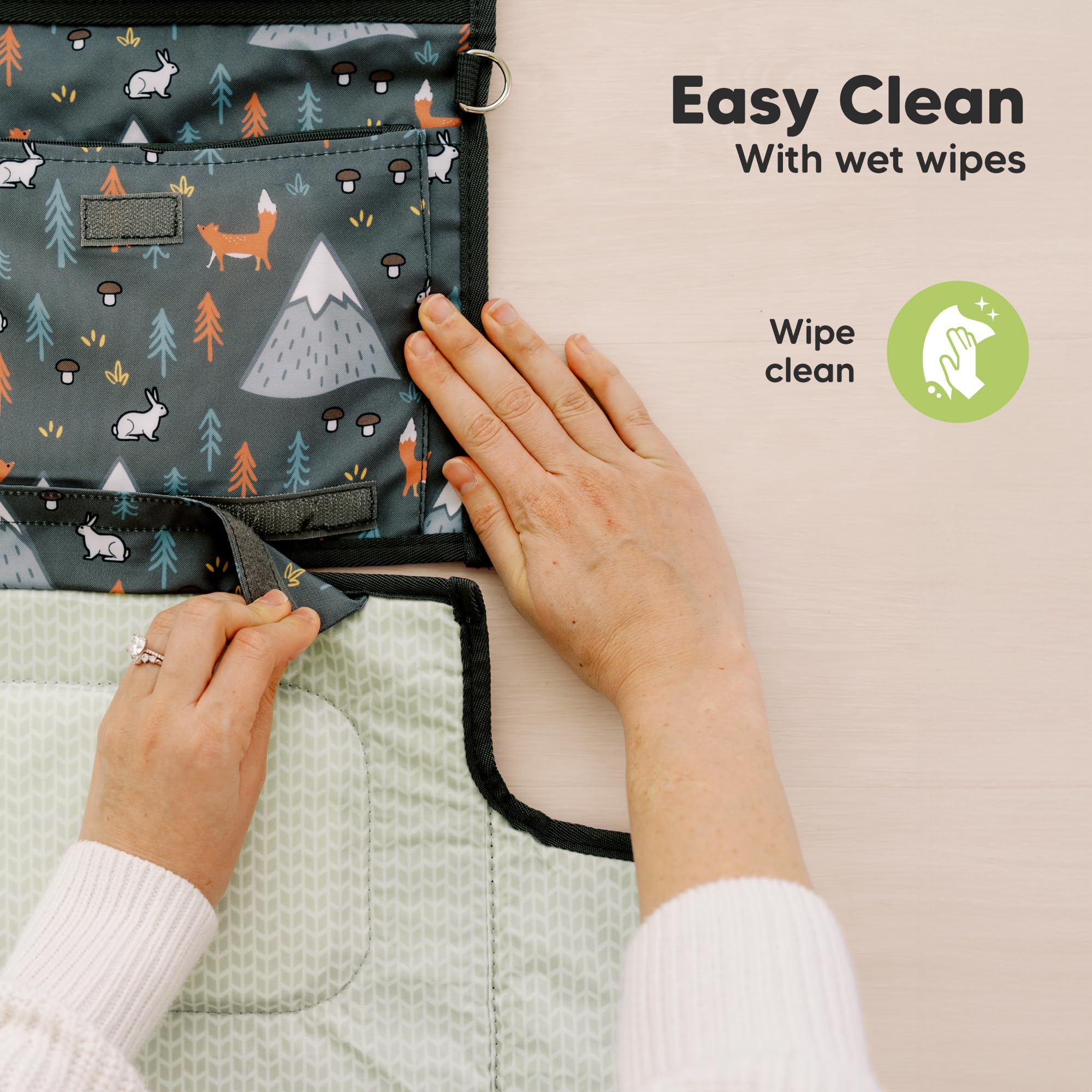 KeaBabies portable diaper changing pad woods slim thickness fits in small bags