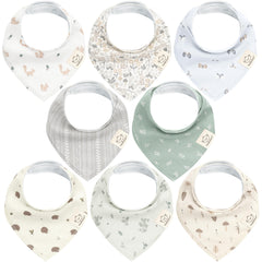 KeaBabies Prairie 8-pack bandana bibs for drool control and comfort.