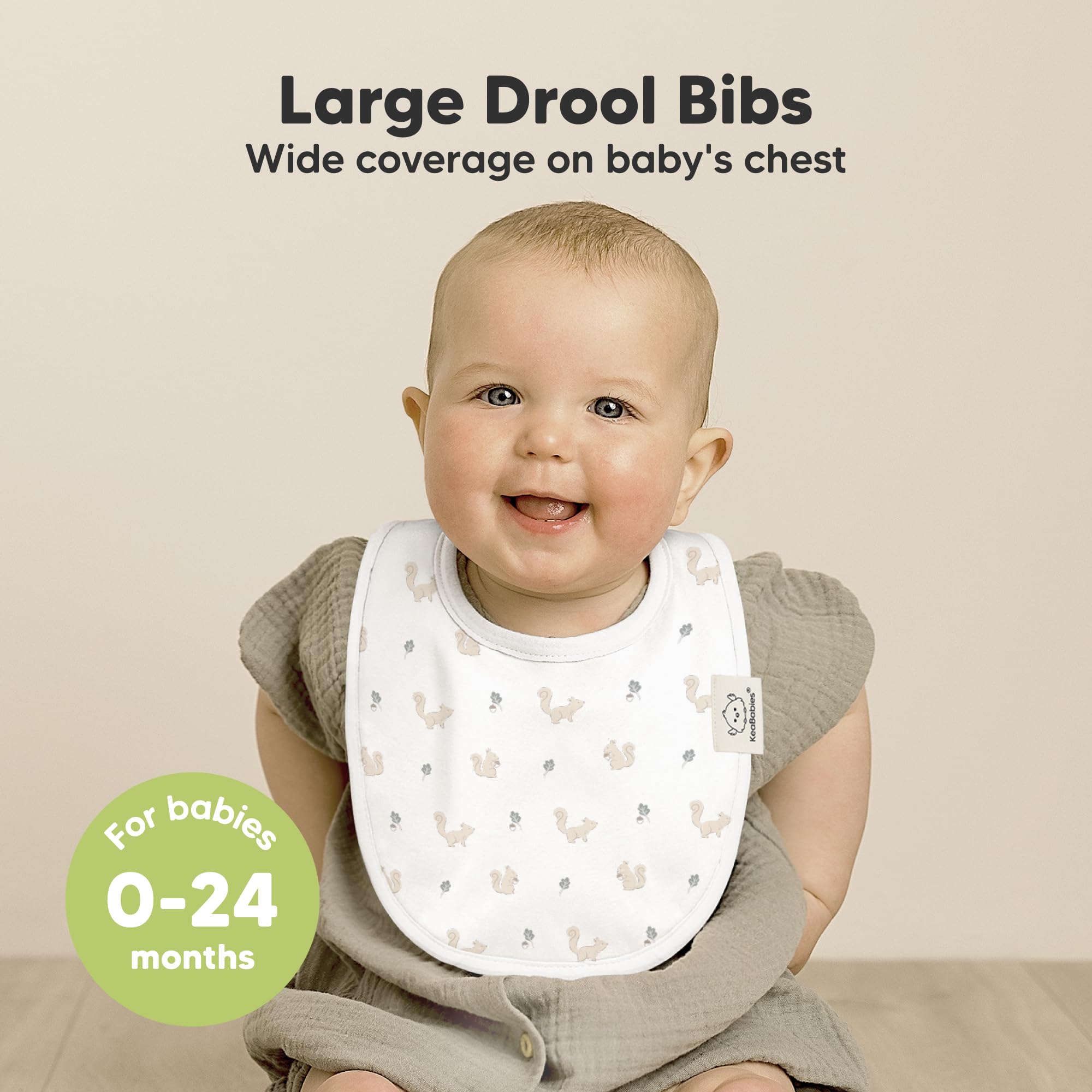KeaBabies Prairie bibs flat lay showing color and shape.