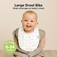KeaBabies Prairie bibs flat lay showing color and shape.