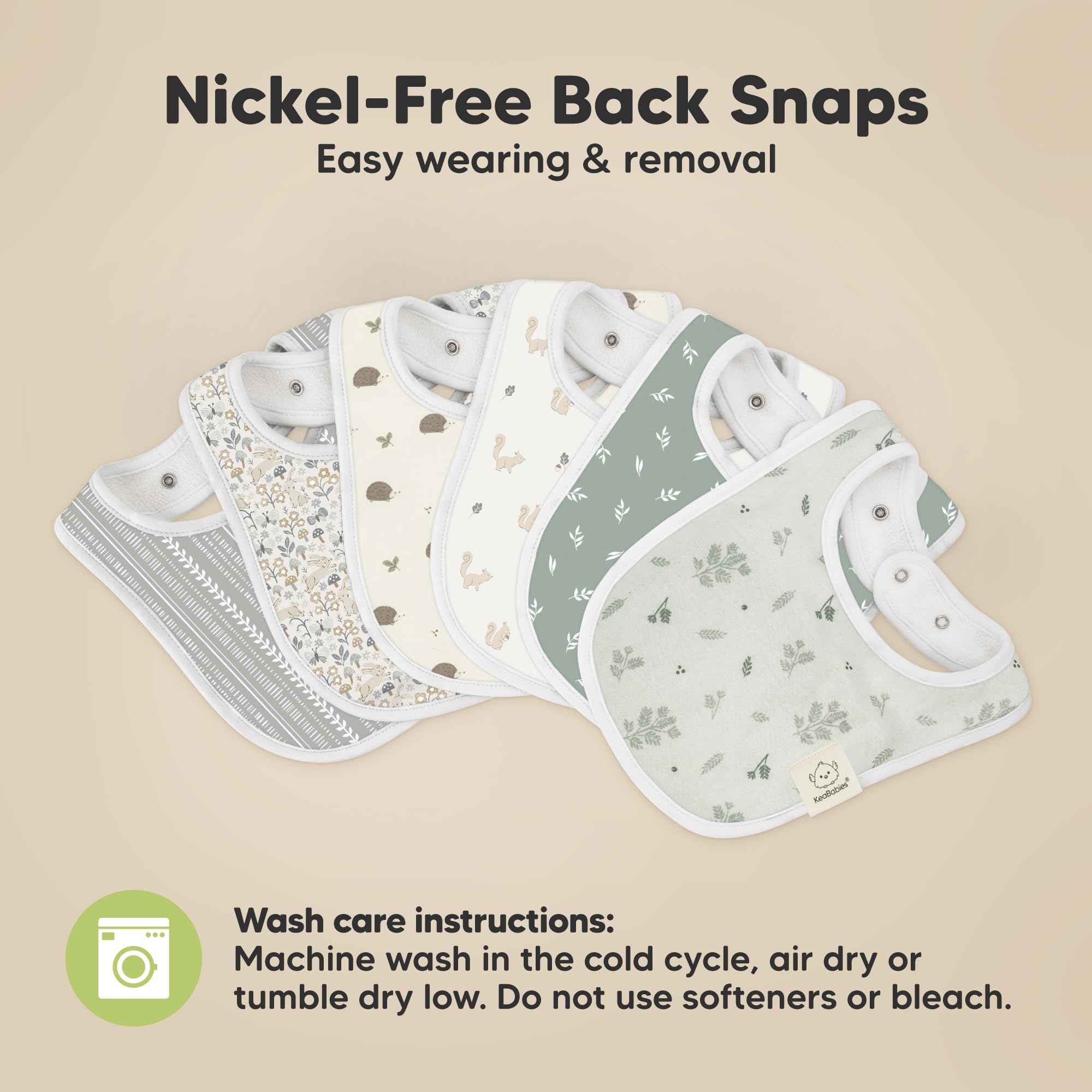 KeaBabies Prairie bibs styled for feeding, burping, and on-the-go use.