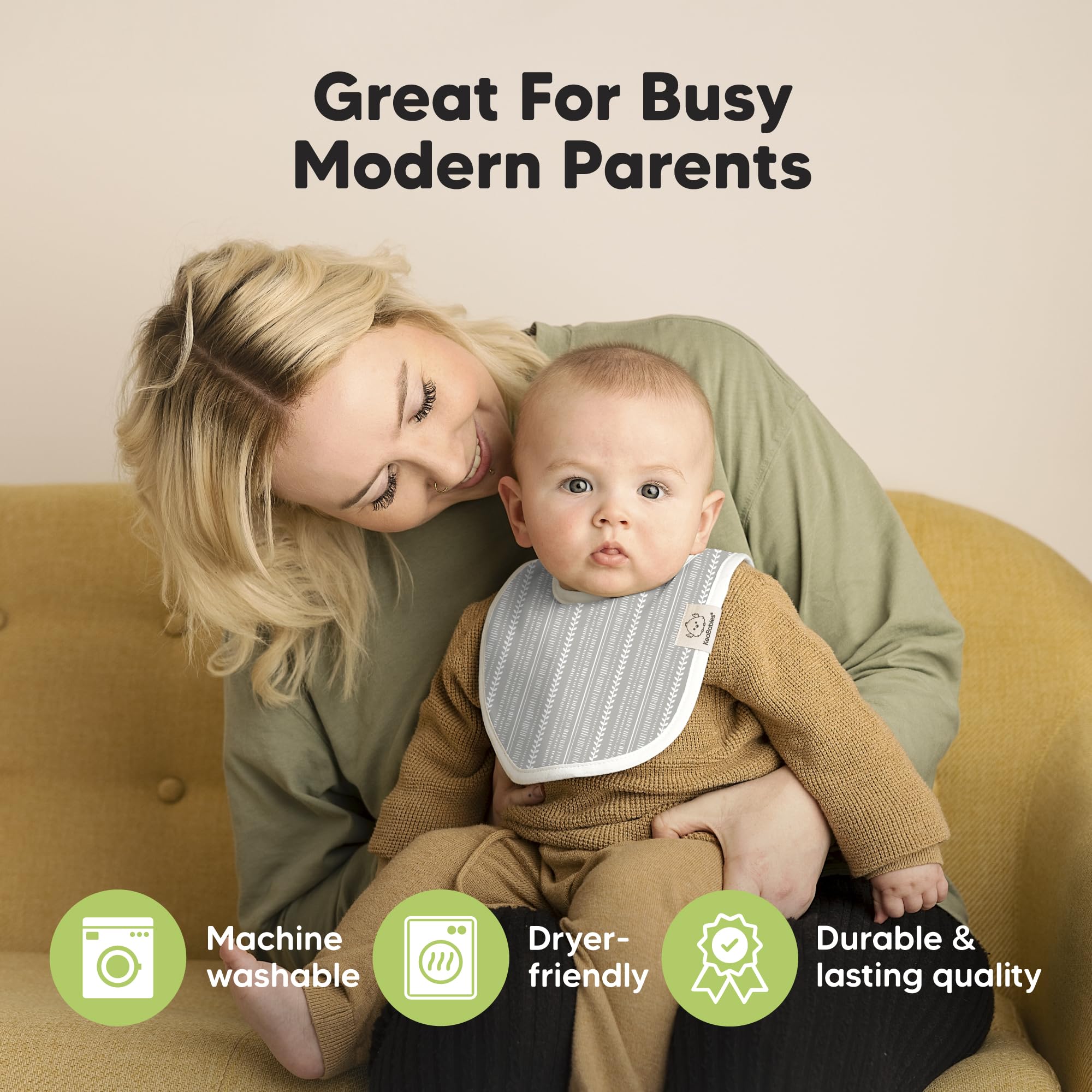 KeaBabies Prairie size range from newborn to 24 months demonstrated.