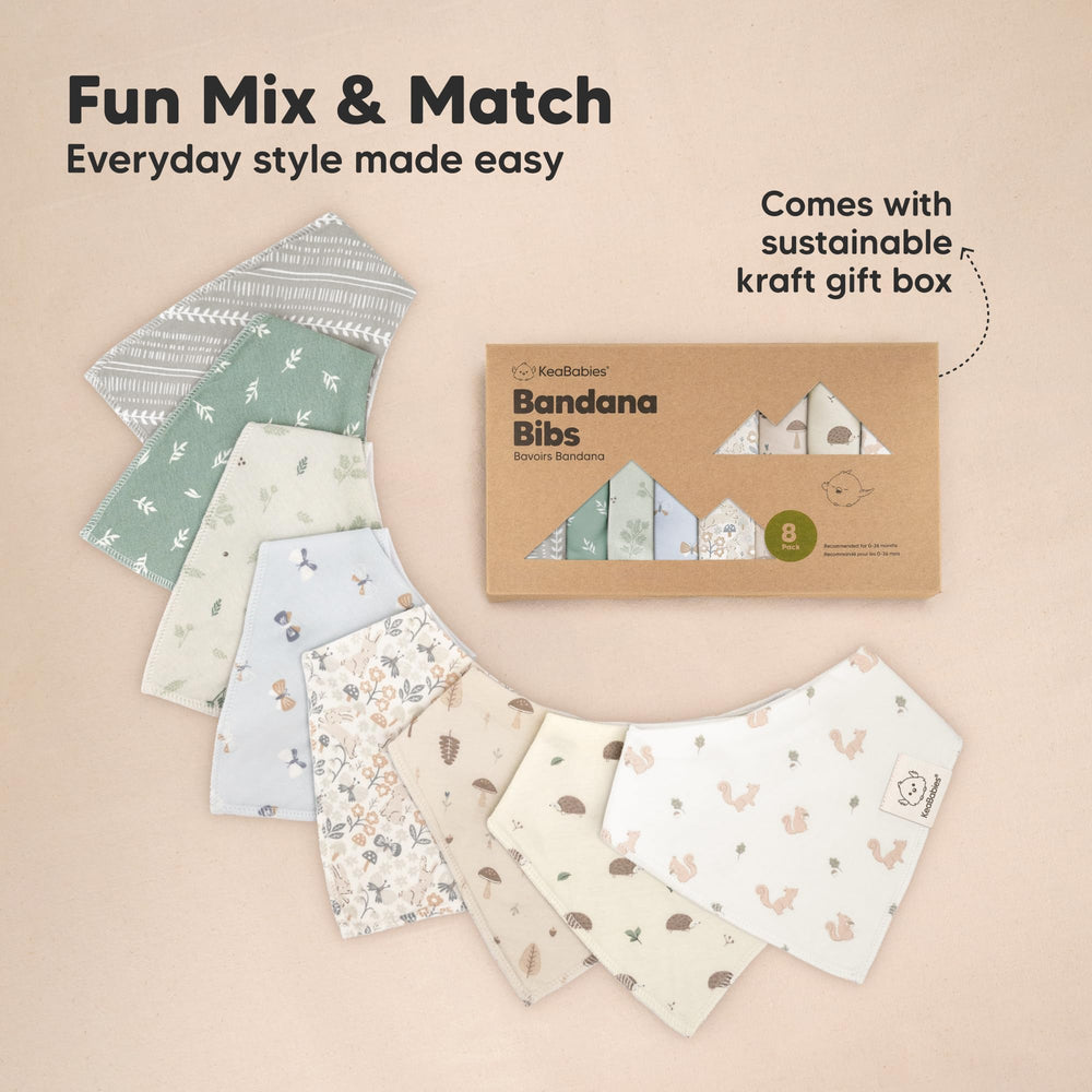KeaBabies Prairie easy-care bibs are machine washable and quick to dry.