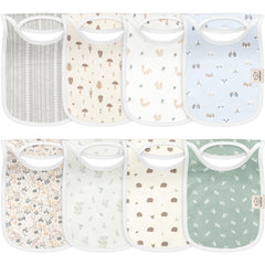 KeaBabies Prairie pullover bib close-up shows absorbent fabric keeping outfits clean.