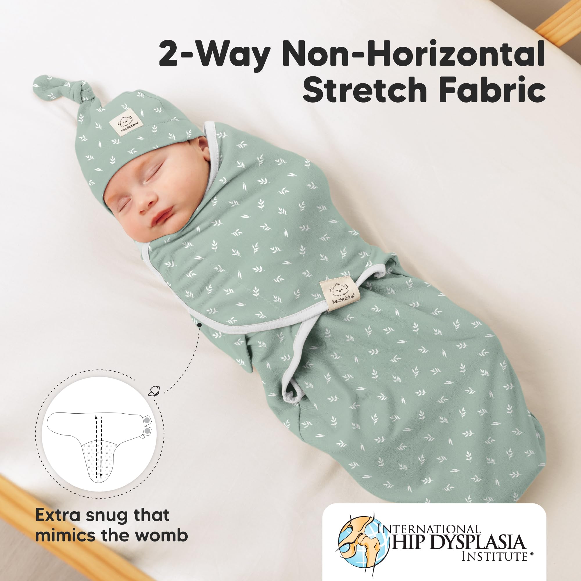 KeaBabies Prairie sleep sack 3-6m worn by baby showing ergonomic comfort.