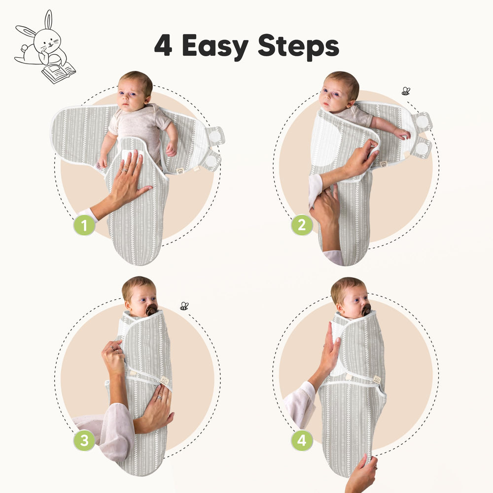 KeaBabies Prairie swaddle fabric close-up shows soft breathable knit for comfortable nights.