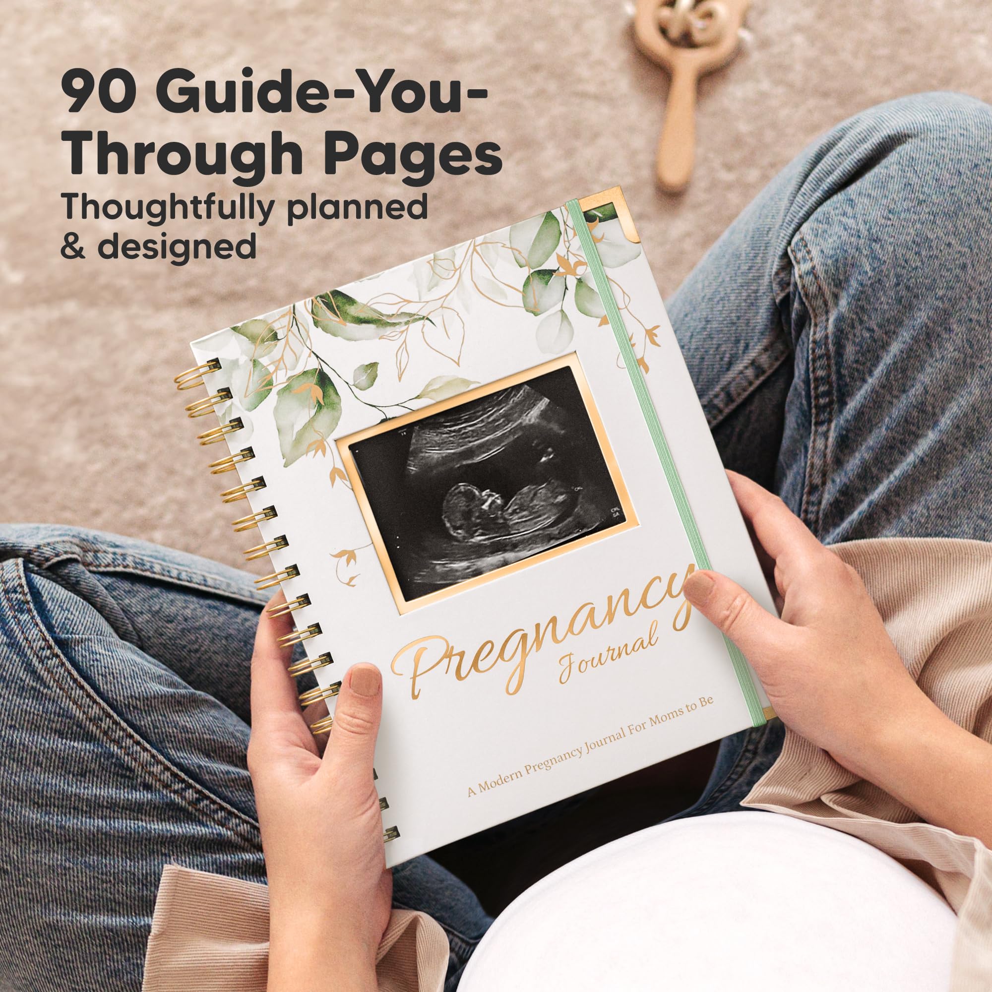 KeaBabies pregnancy journal hardcover ring bound helps easy writing.
