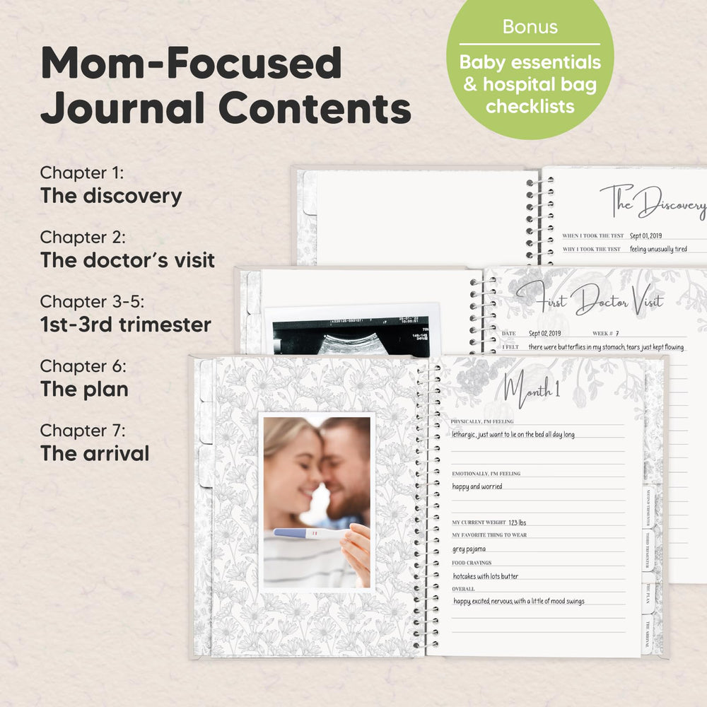 KeaBabies pregnancy journal ring bound pages provide flexible writing layouts