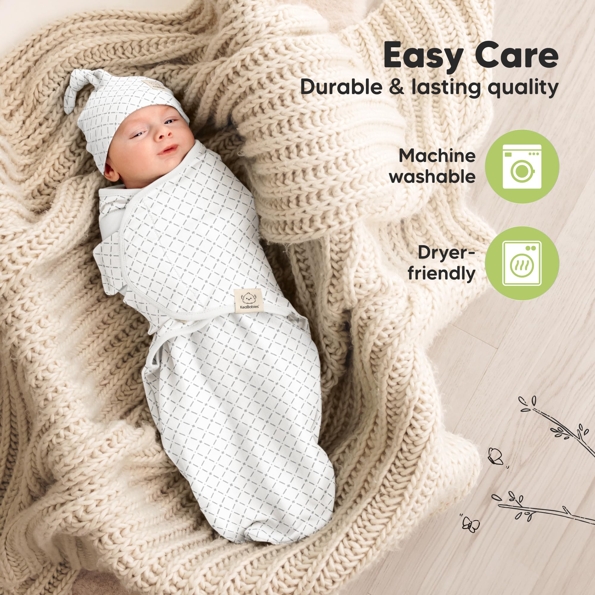 KeaBabies premie size sleep sack shown for tiny newborns easing sleep