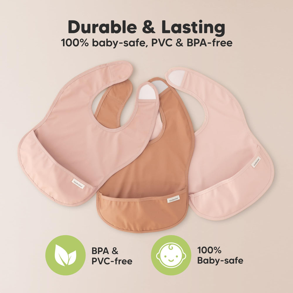 KeaBabies Presto bib demonstrates durable, washable design for daily use.