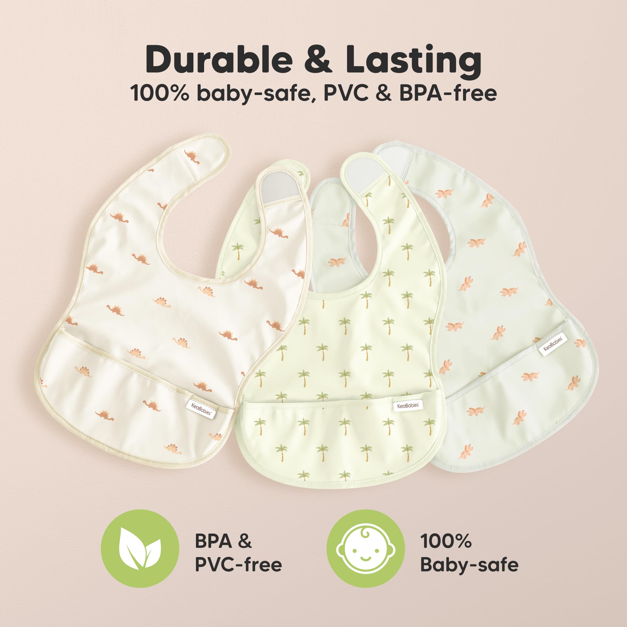 KeaBabies Presto bib ideal for mealtimes and self-feeding.