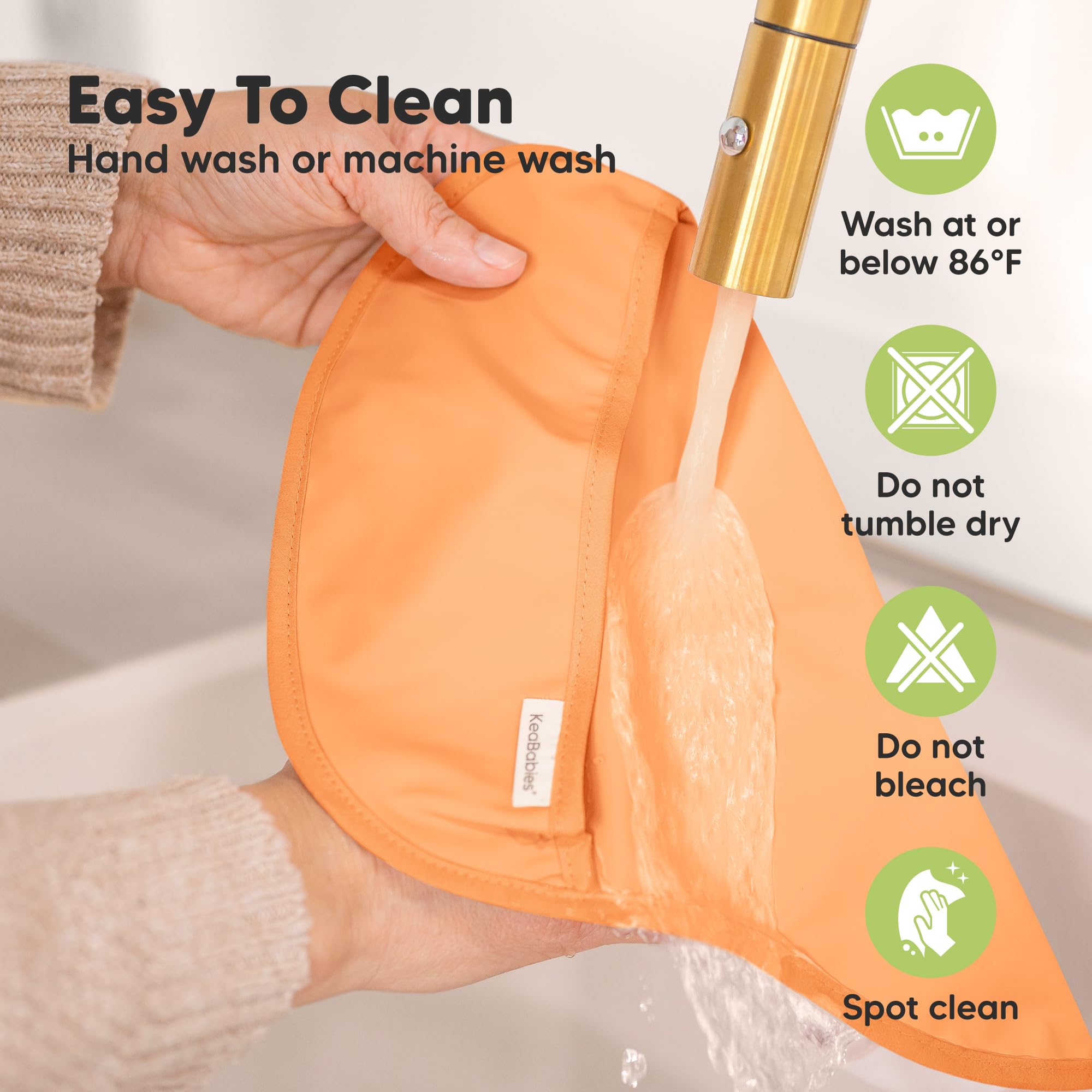 KeaBabies Presto bib is machine washable for easy cleanup.