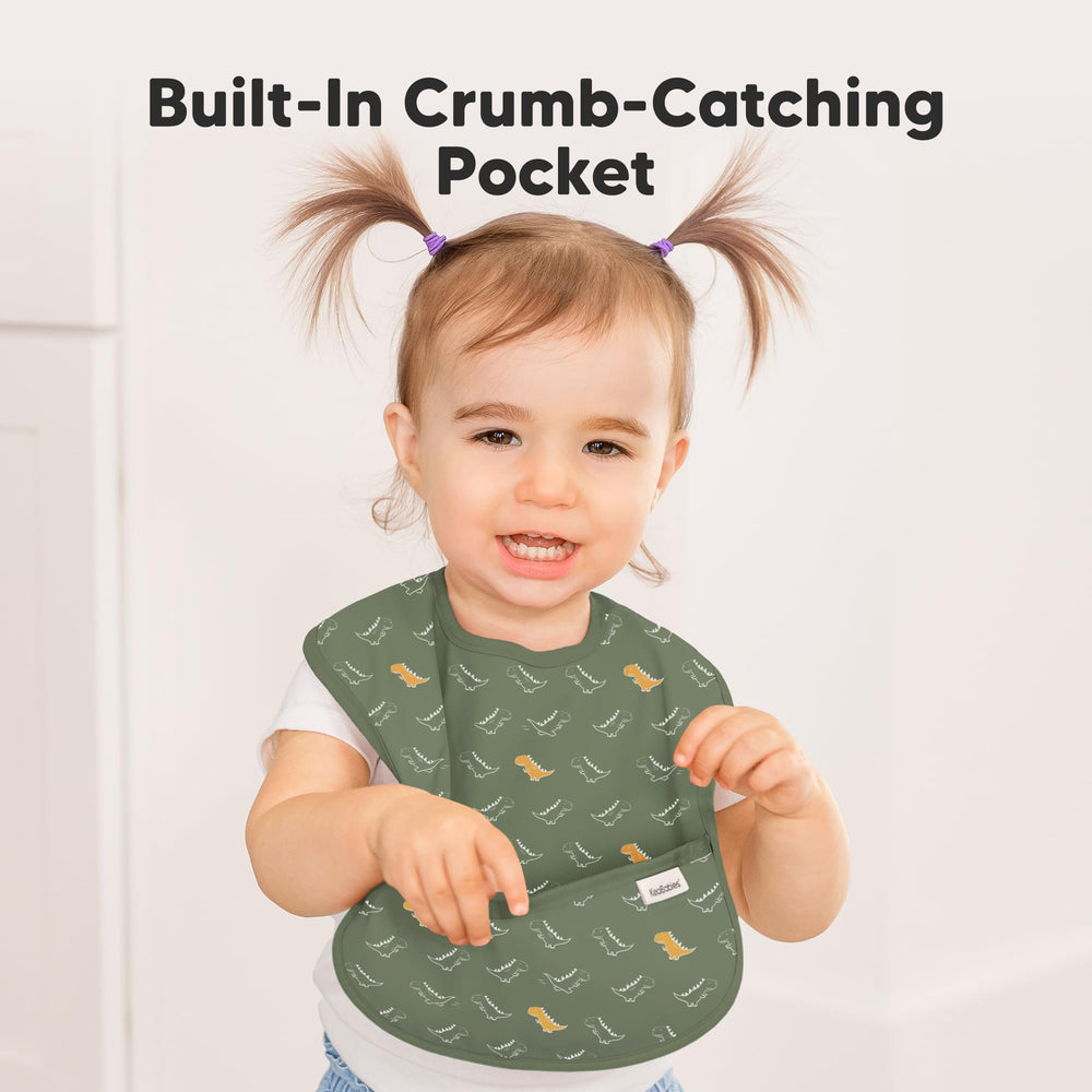 KeaBabies Presto bib is waterproof for all-mealtime environments.