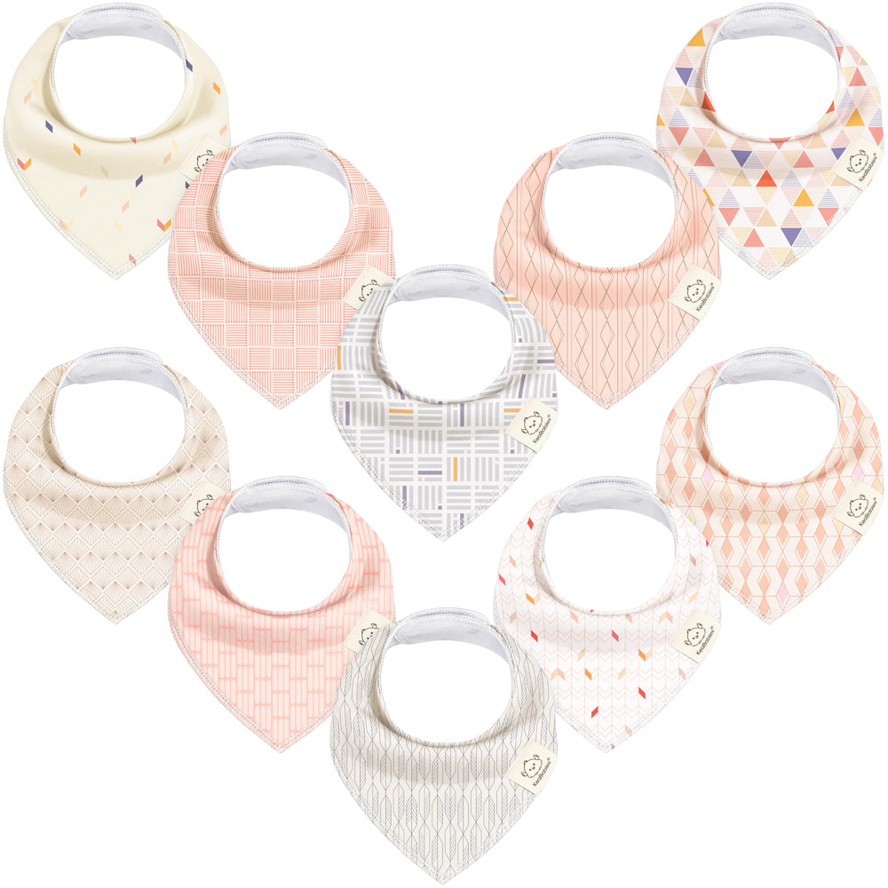 KeaBabies Prism 10-pack bibs on display for easy drool management