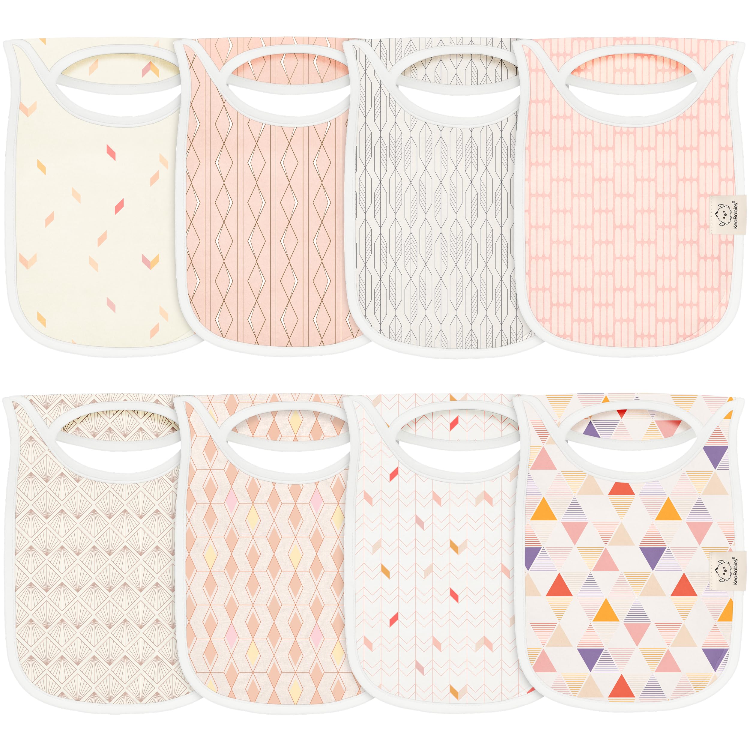 KeaBabies Prism bibs front view with soft cotton and vibrant colors