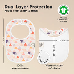 KeaBabies Prism bib adjustable snaps enable comfy growing fit