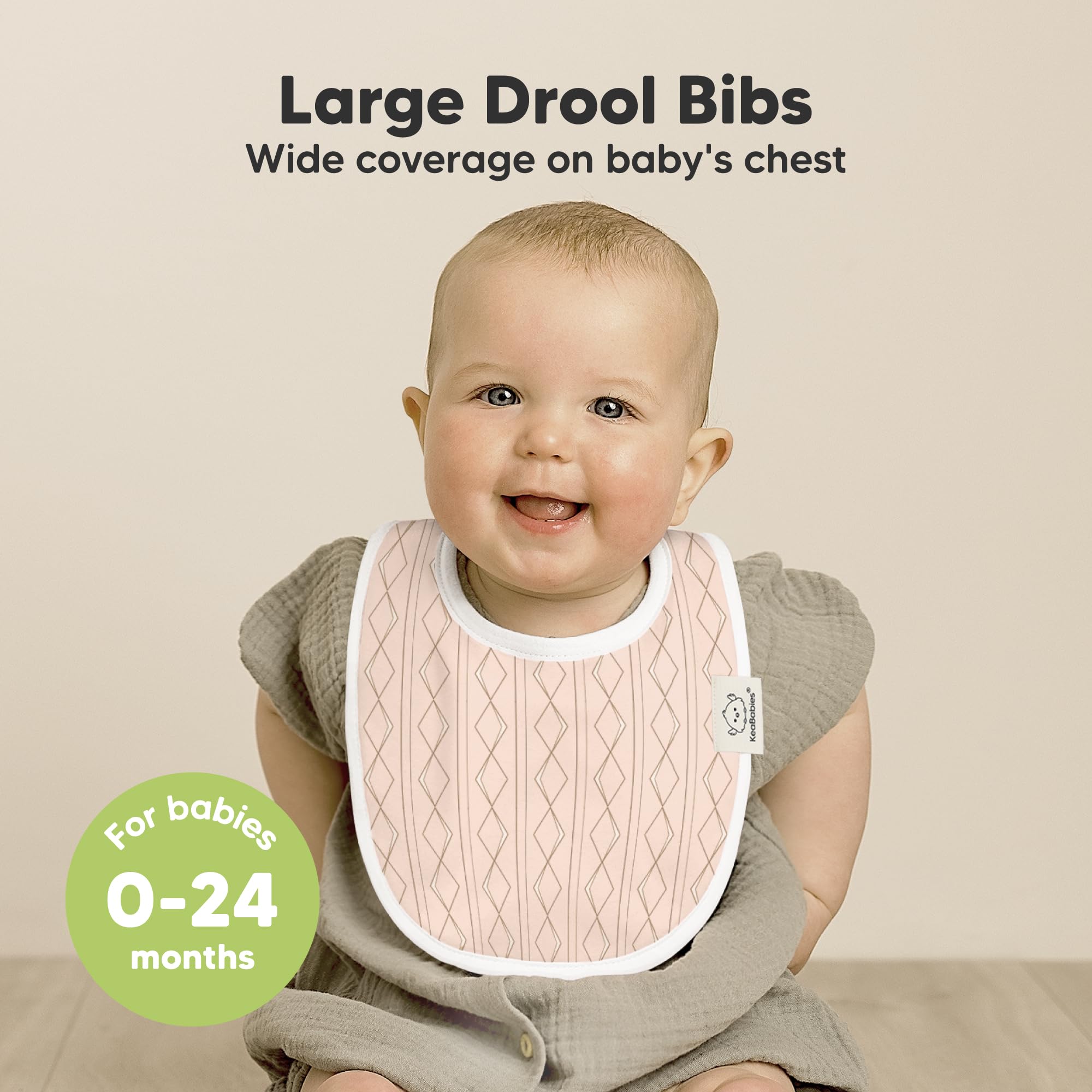 KeaBabies Prism bib close-up fabric highlights soft organic cotton texture