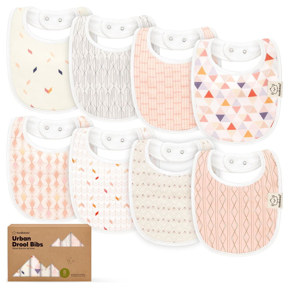 KeaBabies Prism bib front view shows unisex styling for easy matching