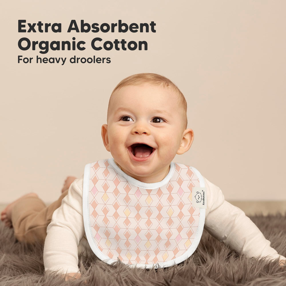 KeaBabies Prism bib full-coverage design keeps outfits cleaner daylong