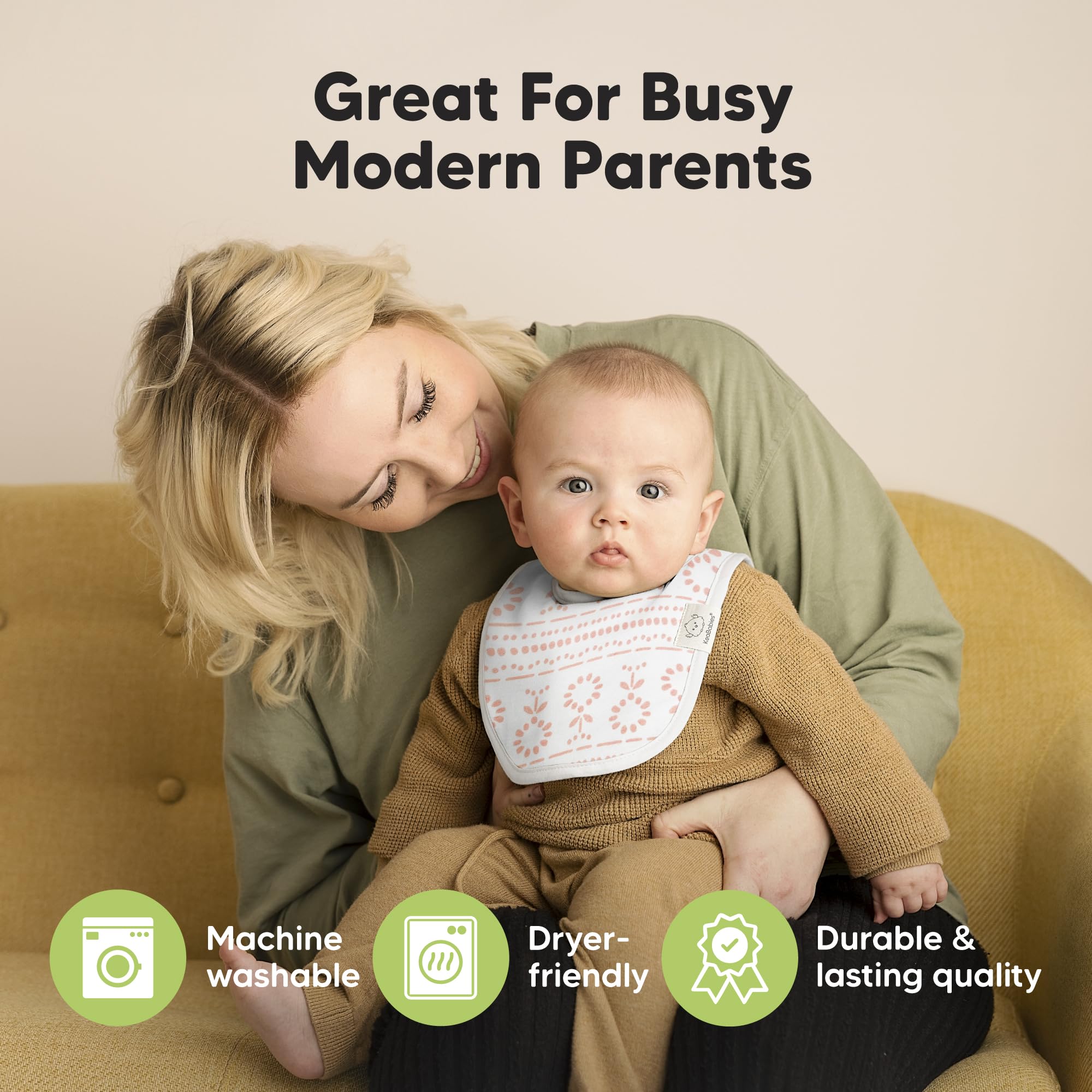 KeaBabies Prism bib soft-seams ensure gentle touch against skin