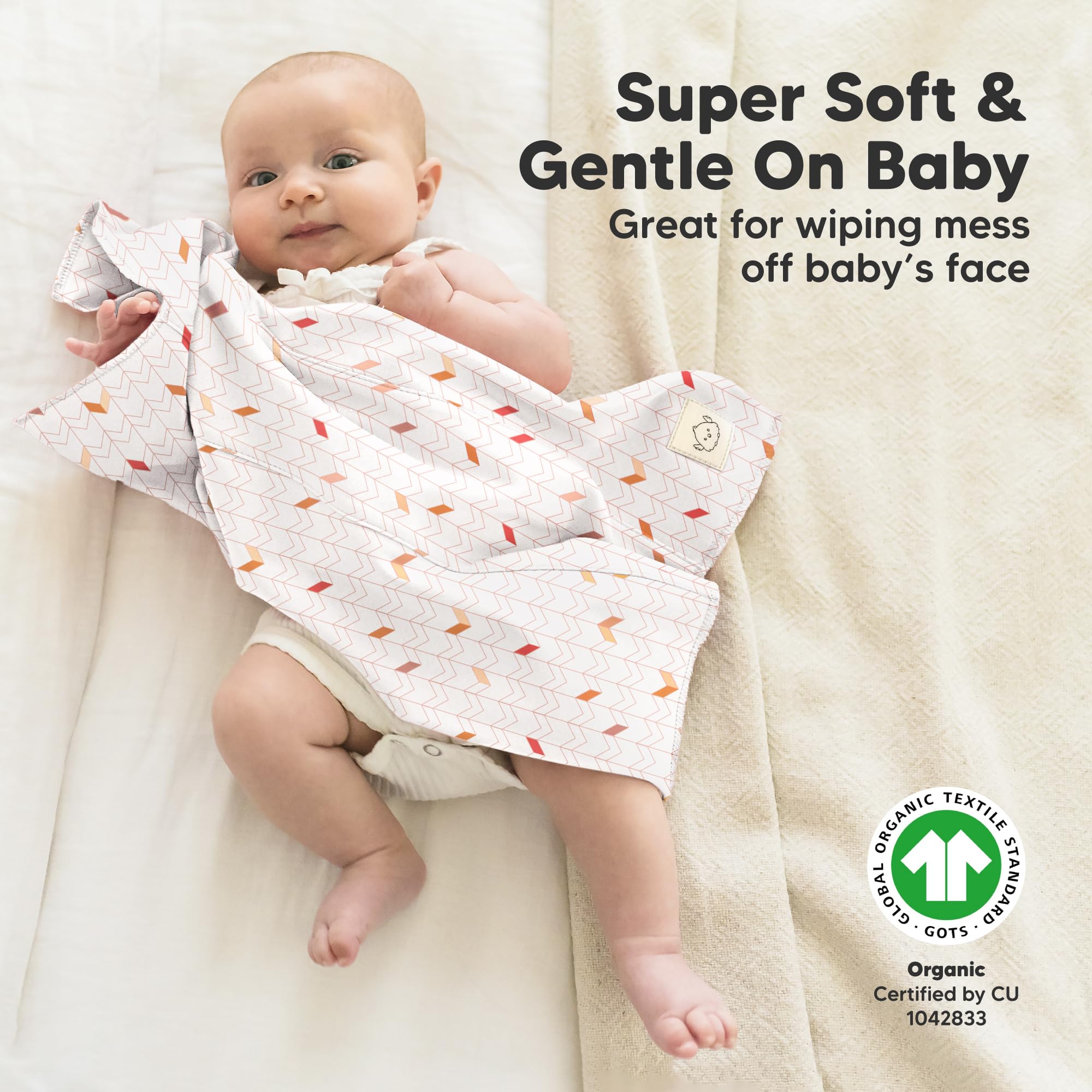 KeaBabies Prism large burp cloth providing broad coverage during feeds