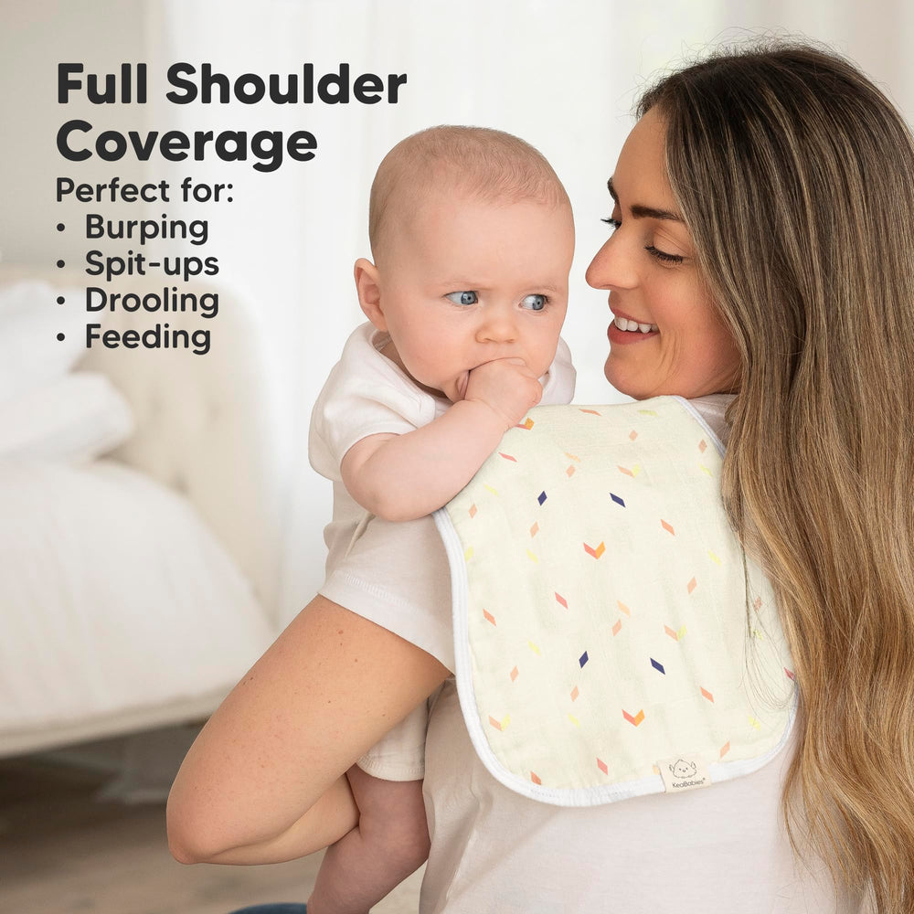 KeaBabies Prism burp cloths on a changing table highlight plush material and gentle touch.