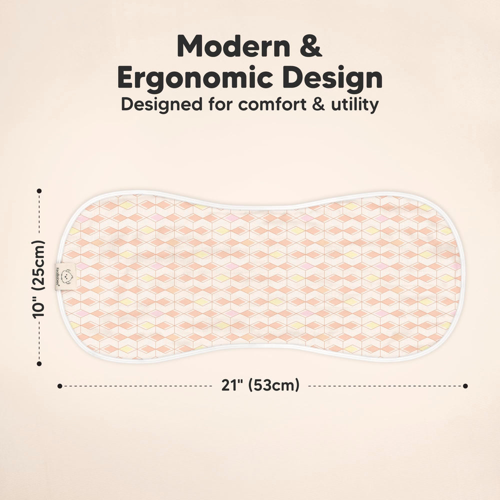 KeaBabies Prism burp cloths spread flat show wide shoulder coverage for secure burps.