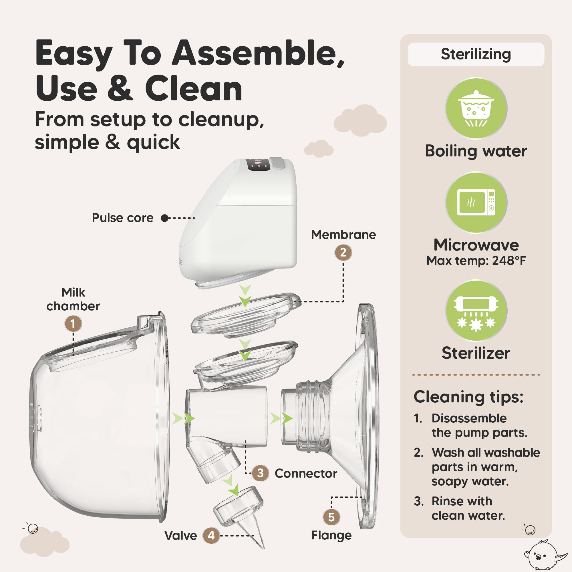 KeaBabies Pulse S10 Pro rechargeable battery enables quick charges for all-day use
