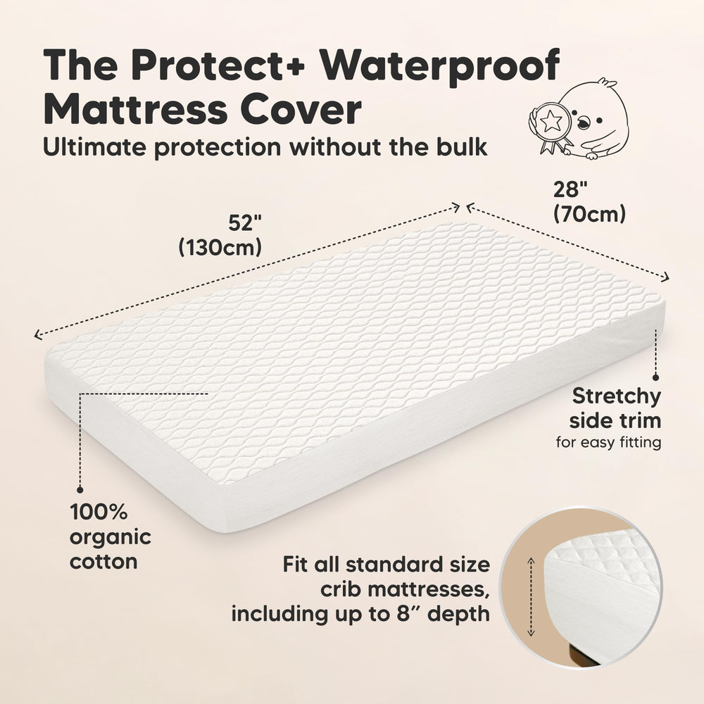 KeaBabies quiet baby crib sheets with cotton top layer promote peaceful naps.