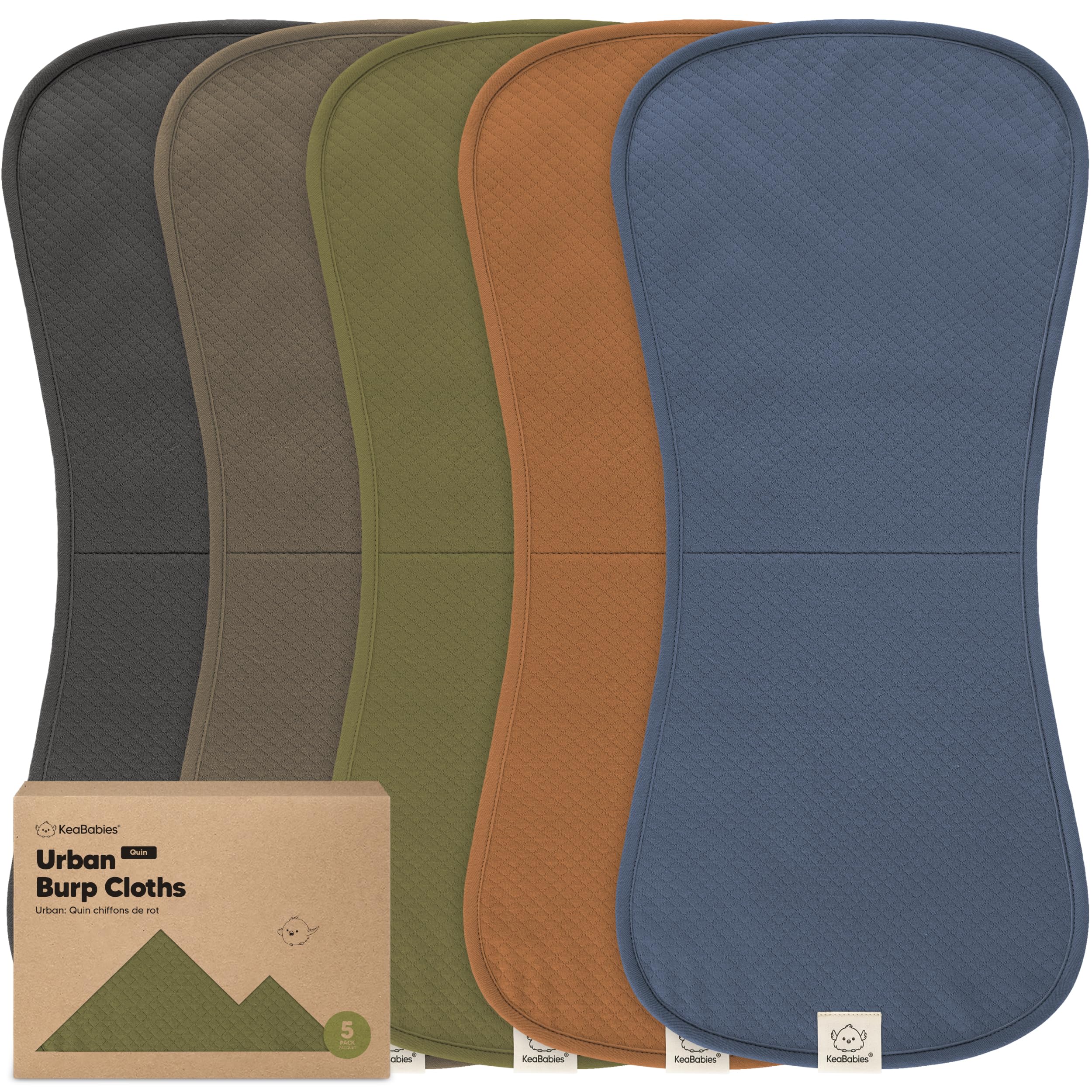 KeaBabies Quin burp cloth pattern highlights soft organic cotton weave and chic texture