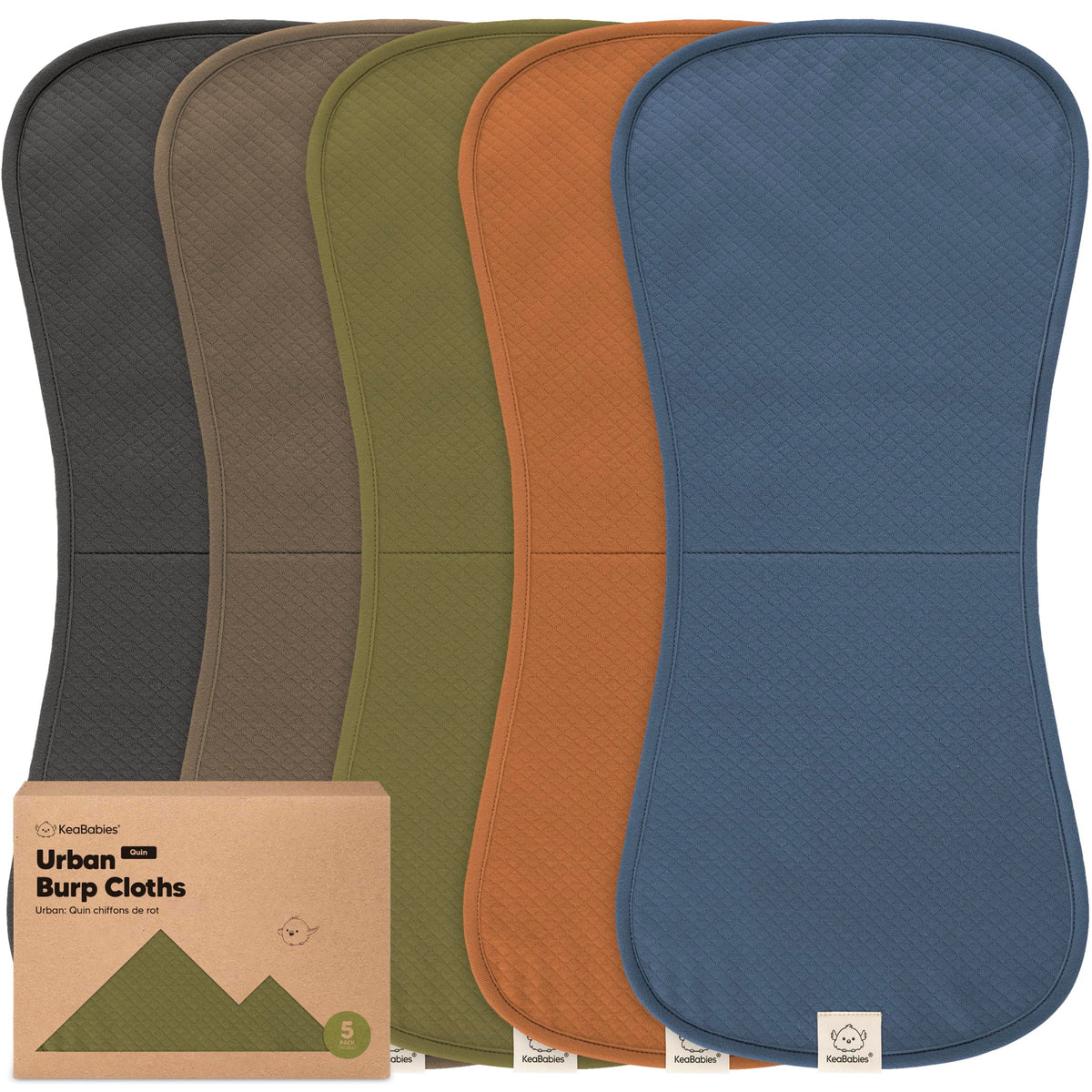 KeaBabies Quin burp cloth pattern highlights soft organic cotton weave and chic texture