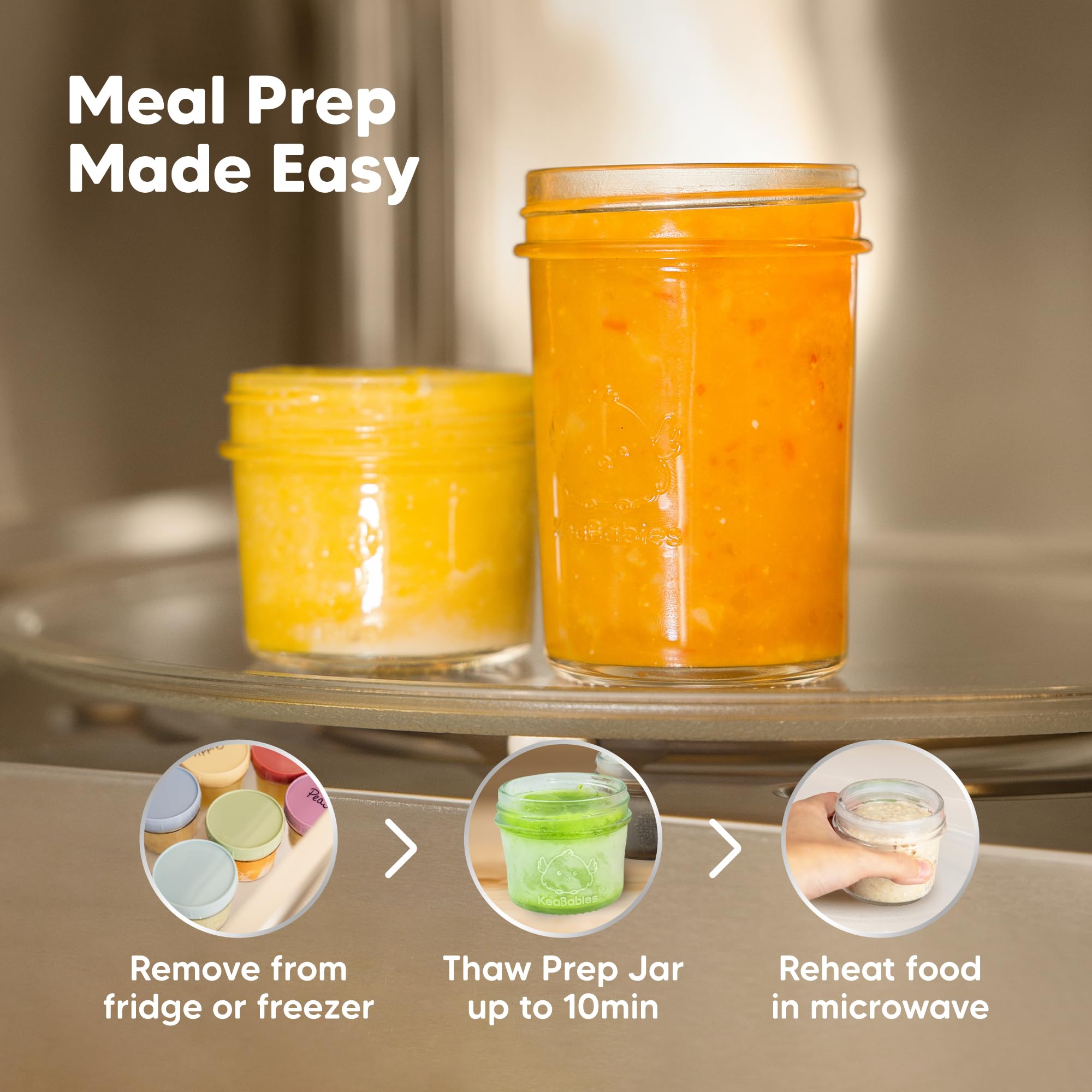 KeaBabies reusable jars help reduce waste in daily meal routines.