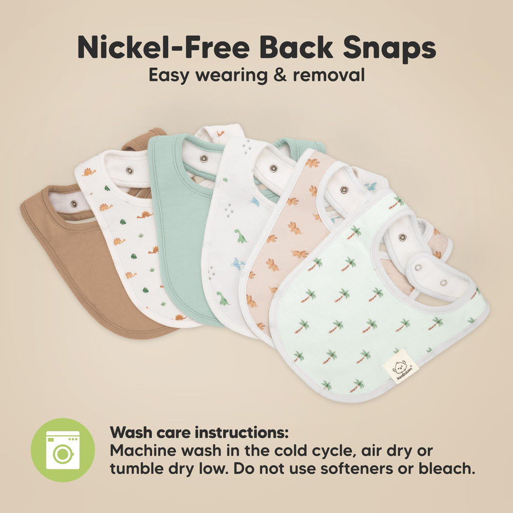KeaBabies Roarsome bibs being washed shows easy cleaning and lasting color.