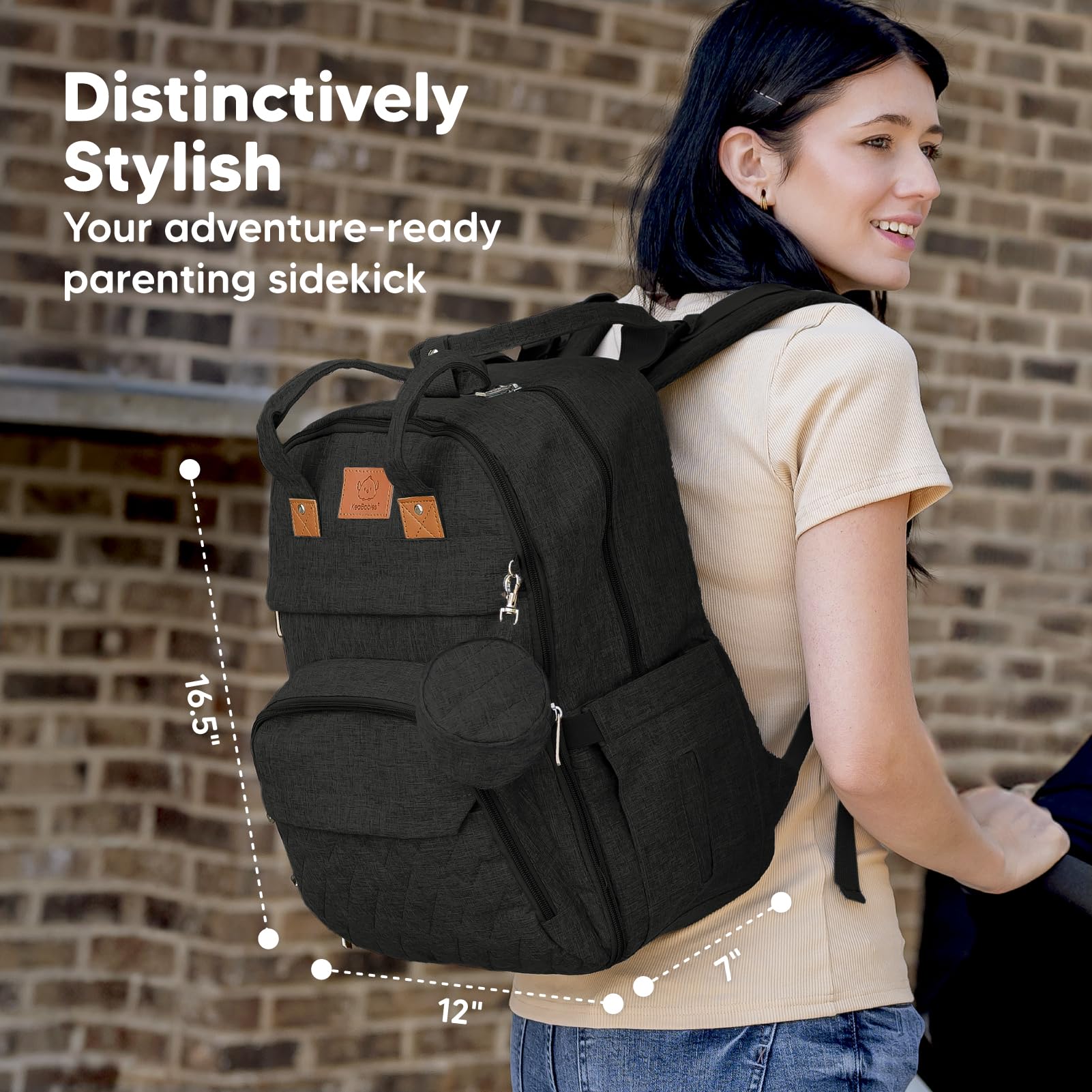 KeaBabies Rove stroller straps attach securely for hands free outings.