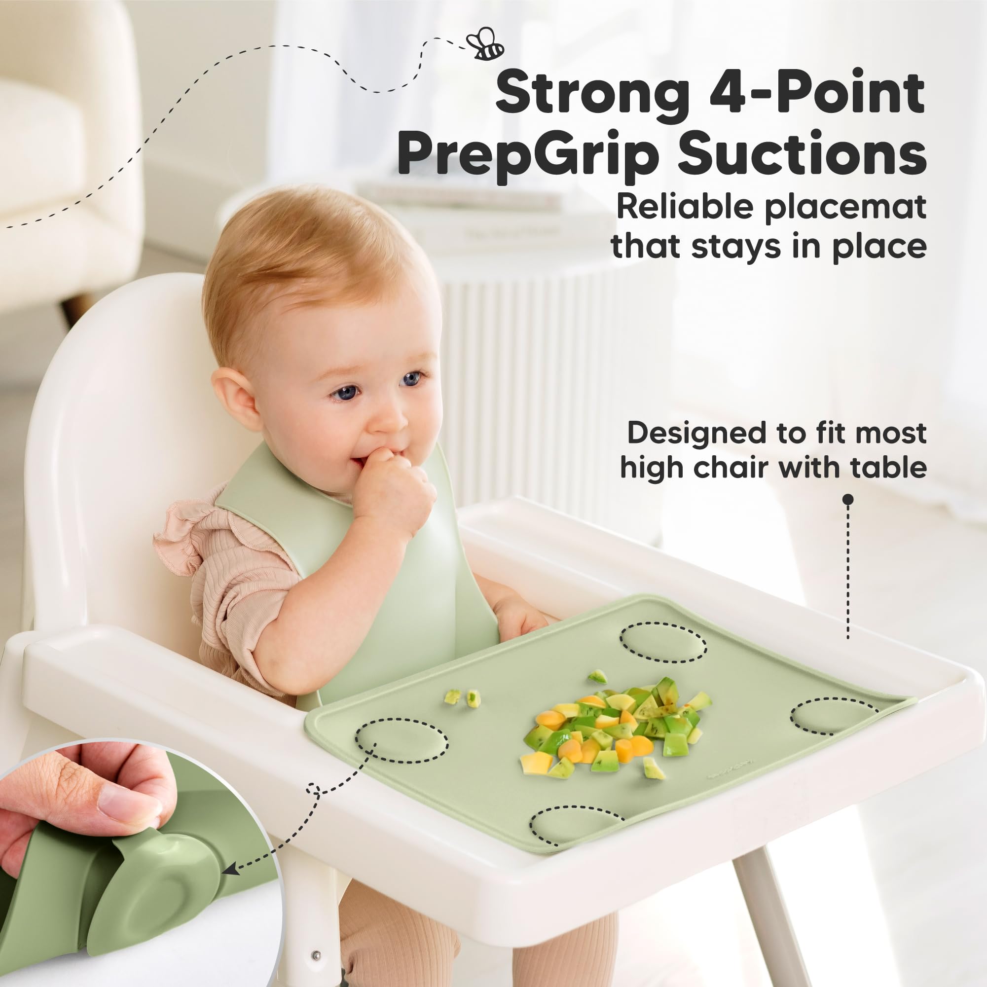 KeaBabies travel-friendly placemat is lightweight for restaurants or planes.